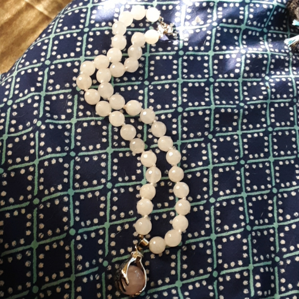 White Jade Beaded Necklace